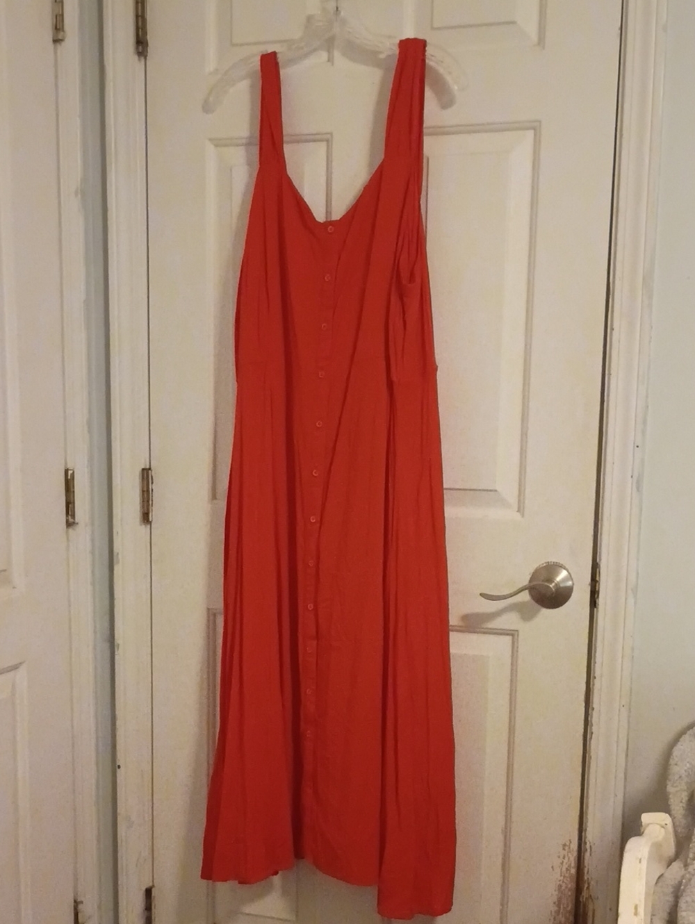 Ava & Viv Coral Button-Front Maxi Dress